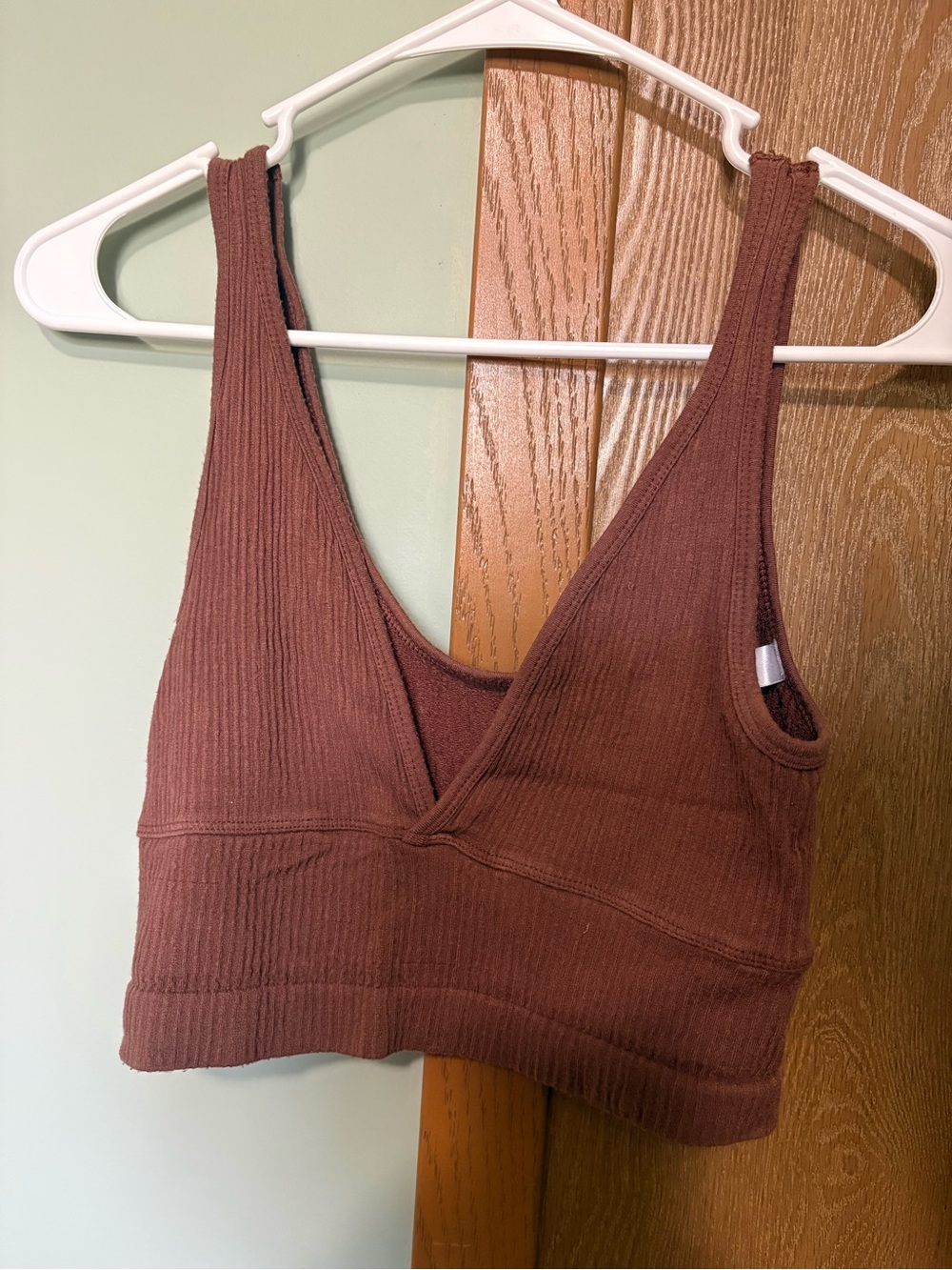 Urban Outfitters Ribbed crop top Brown